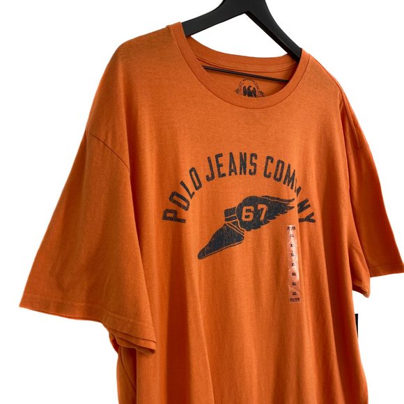 RALPH LAUREN Polo Jeans Co. 1967 Winged Foot Short Sleeve Orange T-Shirt Size XL - Picture 4 of 16